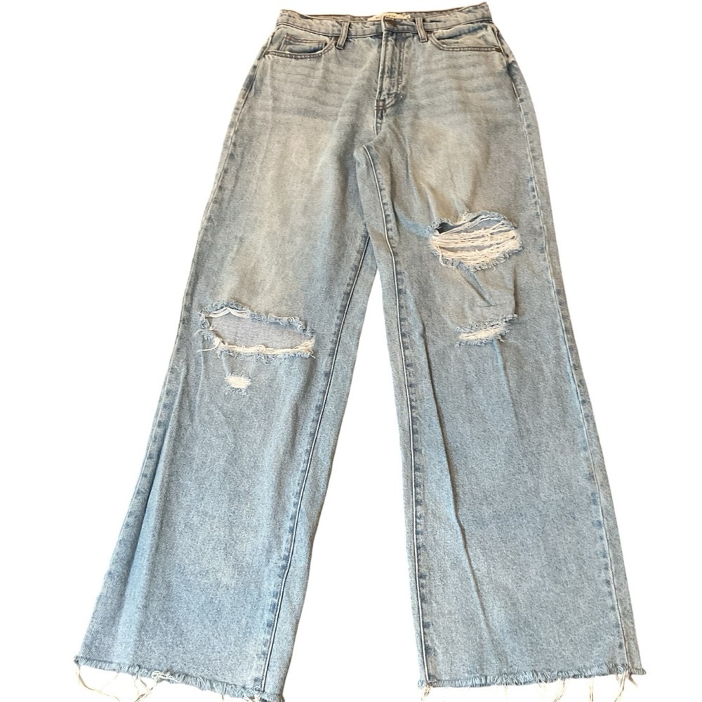 Hidden Jeans Wide Leg High Rise Distressed Size 26 EUC